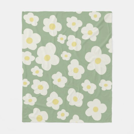 Grün-weiß floral fleecedecke (Vorderseite)