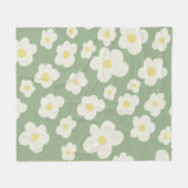 Grün-weiß floral fleecedecke (Vorderseite (Horizontal))