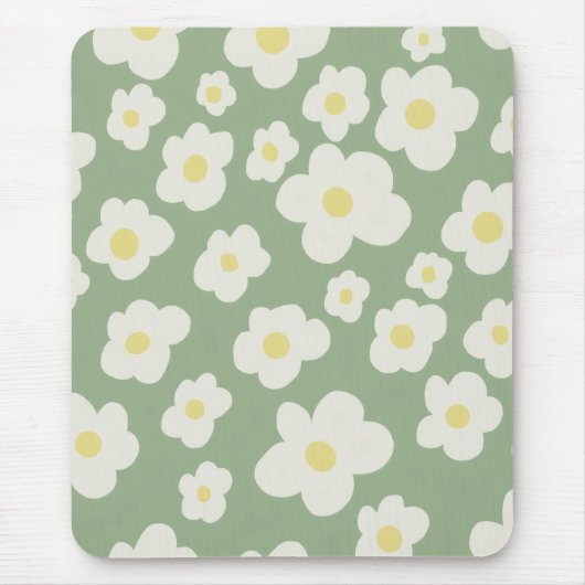 Grün-weiß floral mousepad (Vorne)