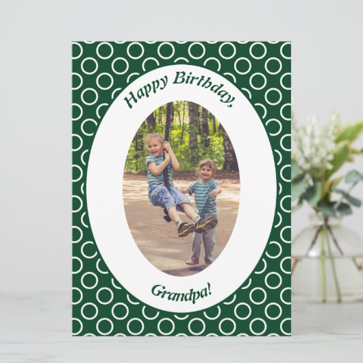 Grün-Weiß-Foto Opa Geburtstag (Stehend Vorderseite)