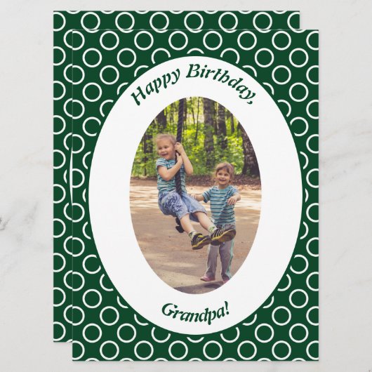 Grün-Weiß-Foto Opa Geburtstag (Vorne/Hinten)