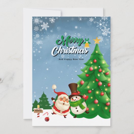 Grün & Weiß frohe Weihnachten (Vorderseite)