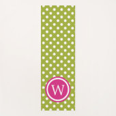 Grün-weiß gepunktet mit rosa Monogramm Yogamatte (Vorderseite)
