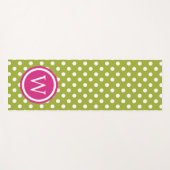 Grün-weiß gepunktet mit rosa Monogramm Yogamatte (Vorderseite (Horizontal))