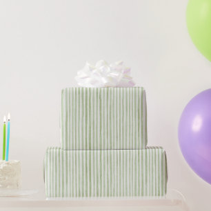 Grün-weiß gestreifter Geburtstag Geschenkpapier