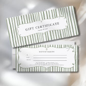 Grün Weiß gestreifter Vintage-Bogen Geschenkgutsch