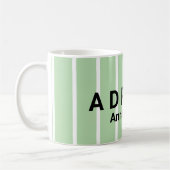Grün-weiß gestreiftes Lobdesign Kaffeetasse (Links)