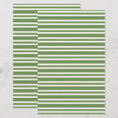 Grün-weiß gestreiftes Muster Briefpapier (Vorne/Hinten)