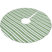 Grün-weiß gestreiftes Muster Polyester Weihnachtsbaumdecke (Schrägansicht)