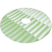 Grün-weiß gestreiftes Muster Polyester Weihnachtsbaumdecke (Schrägansicht)