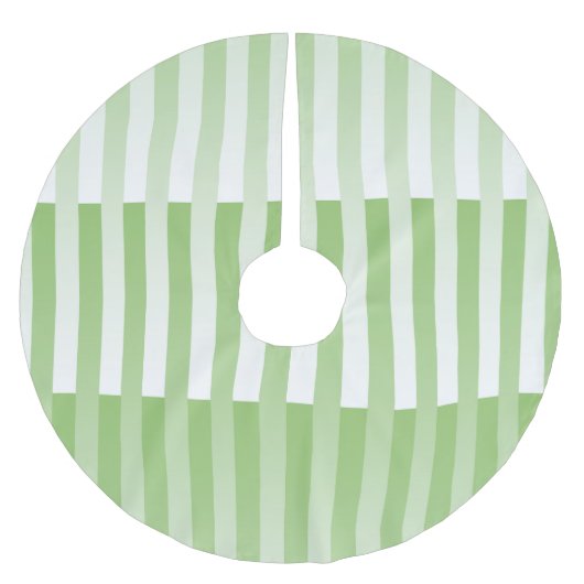 Grün-weiß gestreiftes Muster Polyester Weihnachtsbaumdecke (Vorderseite)