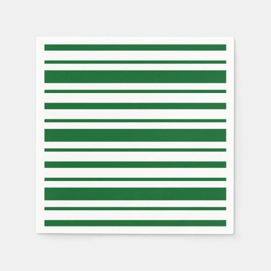 Grün-weiß gestreiftes Muster Serviette (Vorderseite)