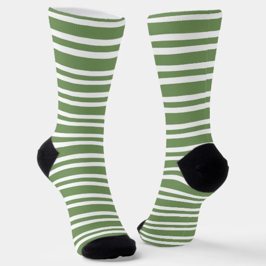 Grün-weiß gestreiftes Muster Socken (Gewinkelt)