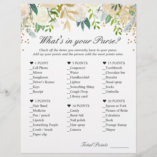 Grün-Weiß-Gold-Blüte Was ist in deinem Handspiel? Flyer (Vorne)