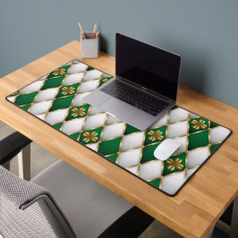 GRÜN WEISS GOLD IRISCH GETUFTETER SHAMROCK-BLICK SCHREIBTISCHUNTERLAGE