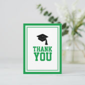 Grün-Weiß-Graduierungspartei Danke Postkarte (Stehend Vorderseite)