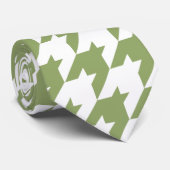 Grün/Weiß-Hahnentrittmuster Krawatte (Gerollt)