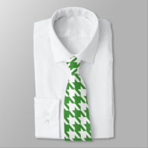 Grün/Weiß-Hahnentrittmuster Necktie