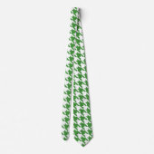 Grün/Weiß-Hahnentrittmuster Necktie Krawatte (Rückseite)