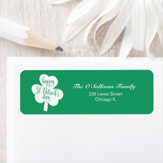 Grün & Weiß Happy St. Patrick's Day Kleeblatt (Insitu)