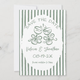 Grün-Weiß-Hochzeit des modernen Fotos Save The Date