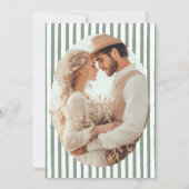 Grün-Weiß-Hochzeit des modernen Fotos Save The Date (Rückseite)