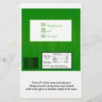 Grün/Weiß-Holzkörner Hochzeitskandy Wrapper