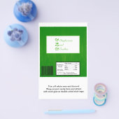 Grün/Weiß-Holzkörner Hochzeitskandy Wrapper Flyer (Einzeln)