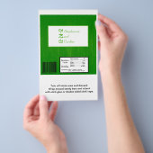 Grün/Weiß-Holzkörner Hochzeitskandy Wrapper Flyer (Handgriff)