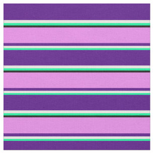 Grün, Weiß, Indigofarben, Violett und Schwarz Stre Stoff