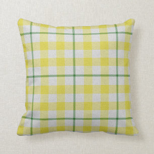 Grün weiß kariert gelbe Tartan-Villa Kissen