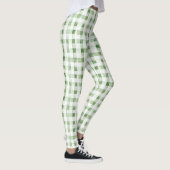 Grün Weiß Kariert Gestreift Leggings (Rechts)