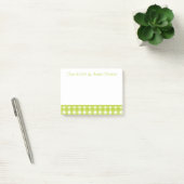 Grün-weiß karierte Gingham-Karo-Muster Post-it Klebezettel (Büro)