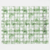 Grün-weiß karierte Streifen Fleecedecke (Vorderseite (Horizontal))