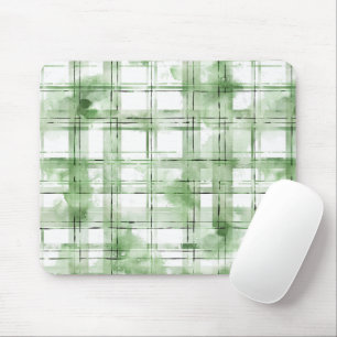 Grün weiß karierte Streifen Mousepad