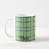 Grün-weiß karierter Becher Kaffeetasse (Links)