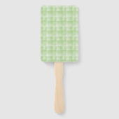 Grün-weiß kariertes abstraktes Muster Fächer (Rückseite)
