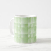 Grün-weiß kariertes abstraktes Muster Kaffeetasse (Vorderseite Links)