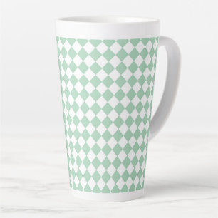 Grün-weiß kariertes Diamantmuster Milchtasse