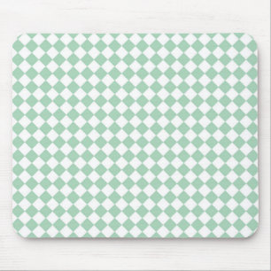 Grün-weiß kariertes Diamantmuster Mousepad