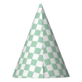 Grün-weiß kariertes Diamantmuster Partyhütchen (Rückseite)