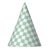 Grün-weiß kariertes Diamantmuster Partyhütchen (Links)