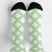 Grün-weiß kariertes Diamantmuster Socken (Oben)