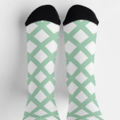 Grün-weiß kariertes Diamantmuster Socken (Oben)
