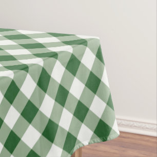 Grün-weiß kariertes Gingham-Weihnachten Tischdecke