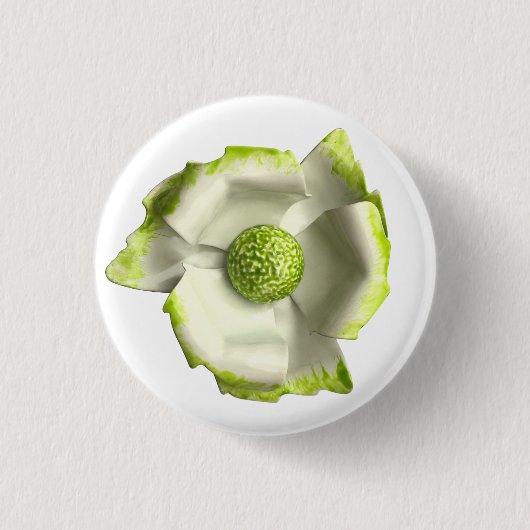 Grün-Weiß-MOD-Blume Blumenfrühlings-Hochzeit Button (Vorderseite)
