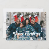 Grün Weiß Moderne Elegantes Foto Weihnachten (Vorderseite)