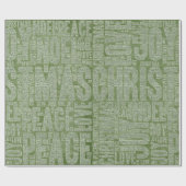 Grün Weiß Moderne Typografie Weihnachten Gegenwart Geschenkpapier (Flach)