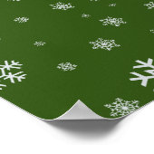 Grün-Weiß-Modernes Foto frohe Weihnachten Poster (Ecke)
