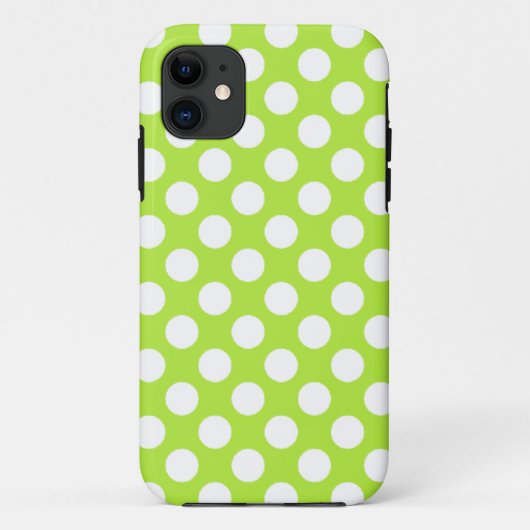 Grün-Weiß-Polka-Dots-Retro-Muster Case-Mate iPhone Hülle (Rückseite)